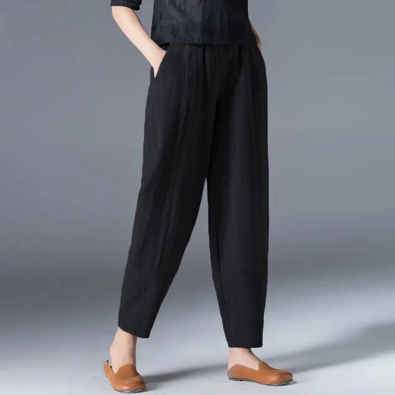 Breezy Ease Cotton Harem Pants Rich Allure