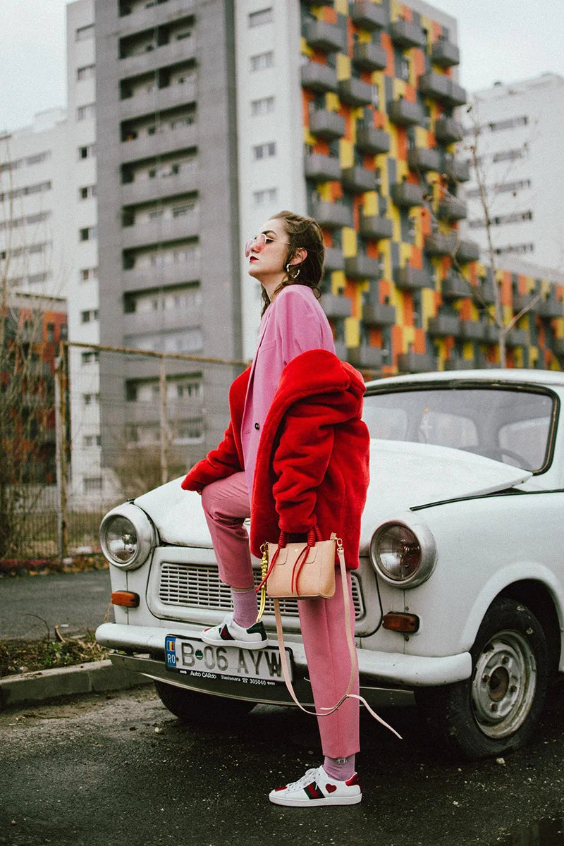 PlushLuxe Long Lapel Fur Coat