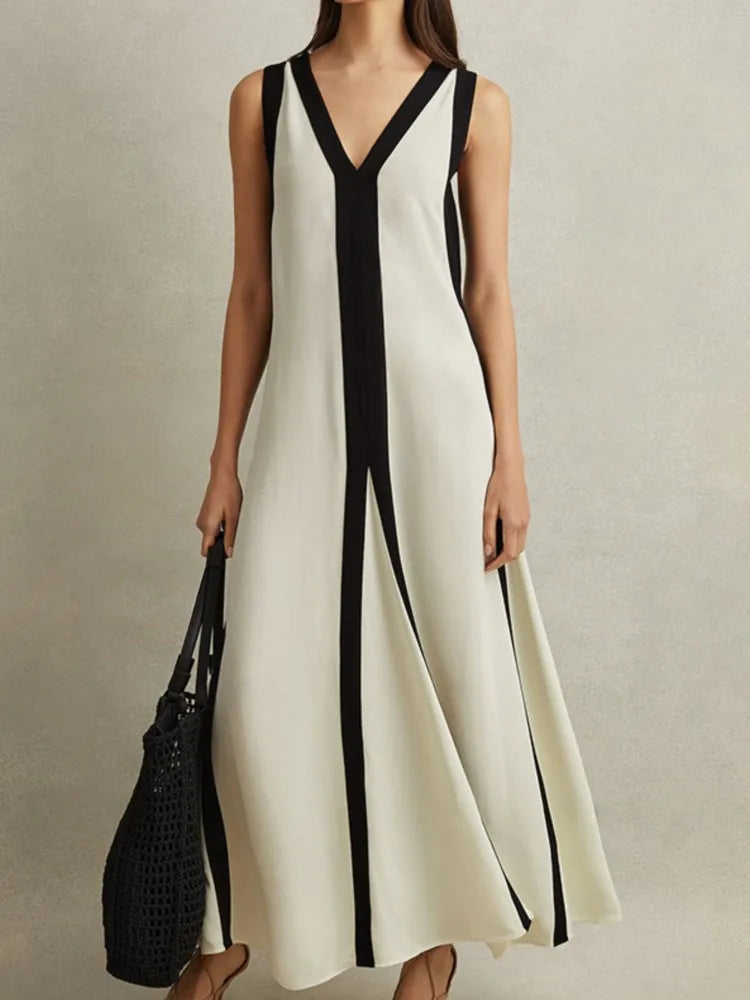Bold Harmony V-Neck Maxi Dress