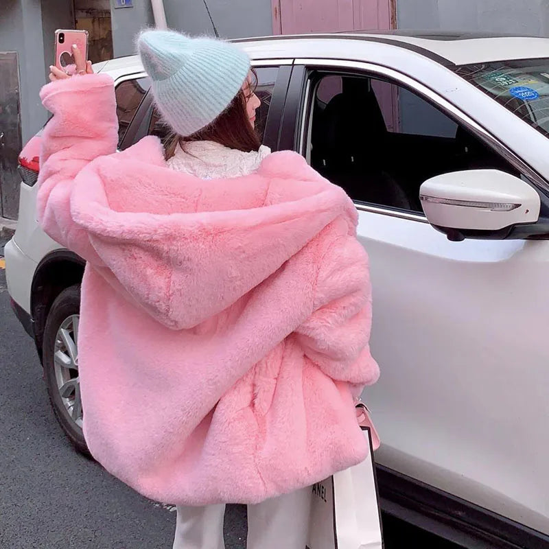 VelvaFur Hooded Plush Sweatshirt