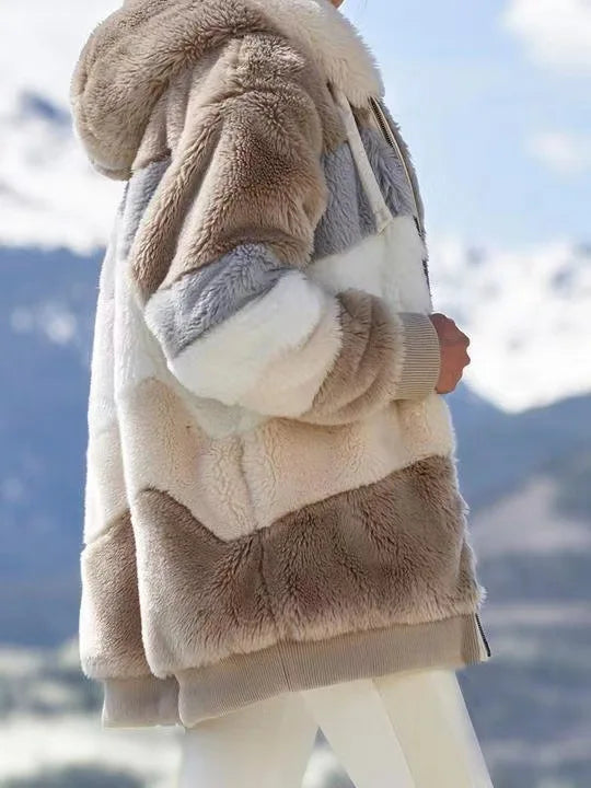 Oversized Plush Hooded Jacket