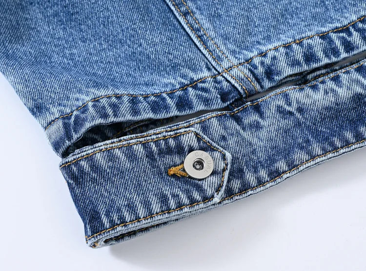 Moon Fade Button-Up Denim Coat