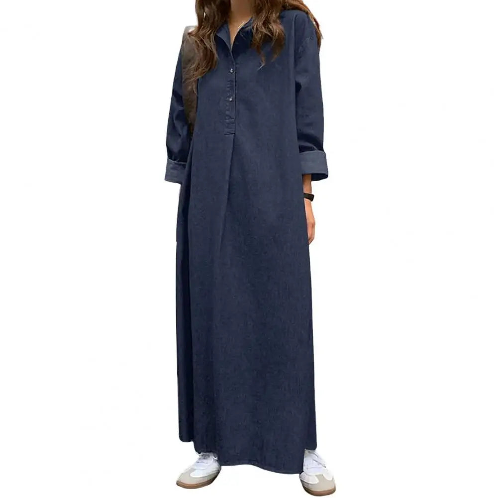 Oversized Korean Denim Maxi Dress
