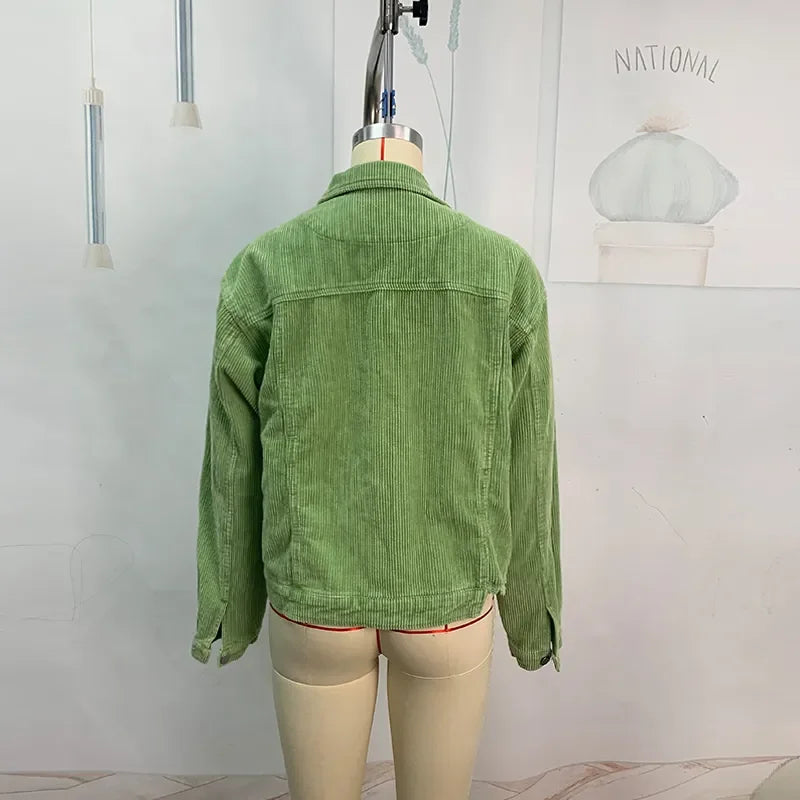 Glow Play Corduroy Sequin Varsity Jacket