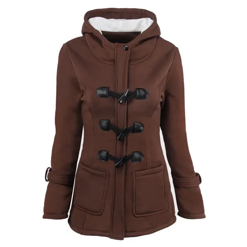 Hooded Zip Up Overcoat Rich Allure