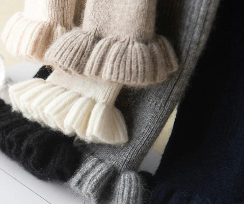 Cinched Turtleneck Knit Sweater