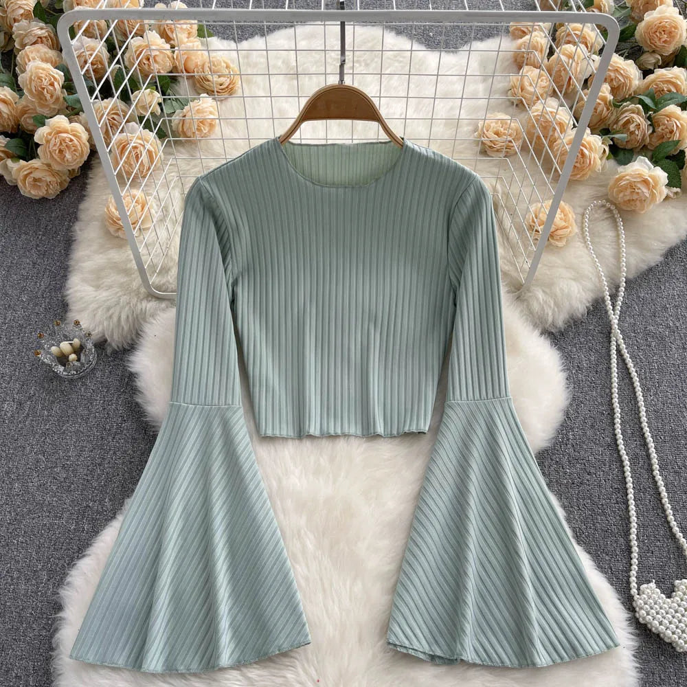 Flare Muse Slim Knit Crop Top