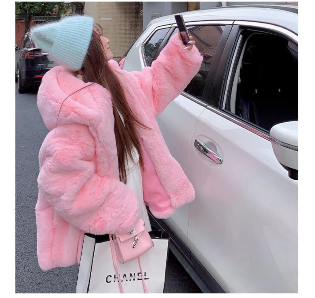 VelvaFur Hooded Plush Sweatshirt