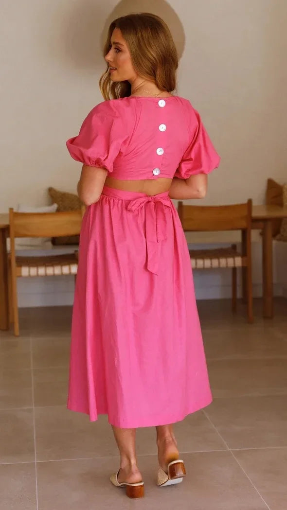 Sweet Bloom Puff Sleeve Dress