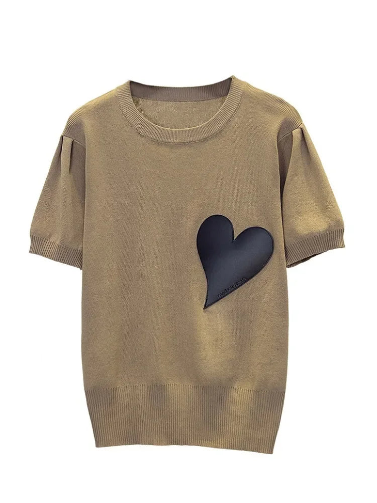 Short Sleeve Knitted Cashmere Sweater