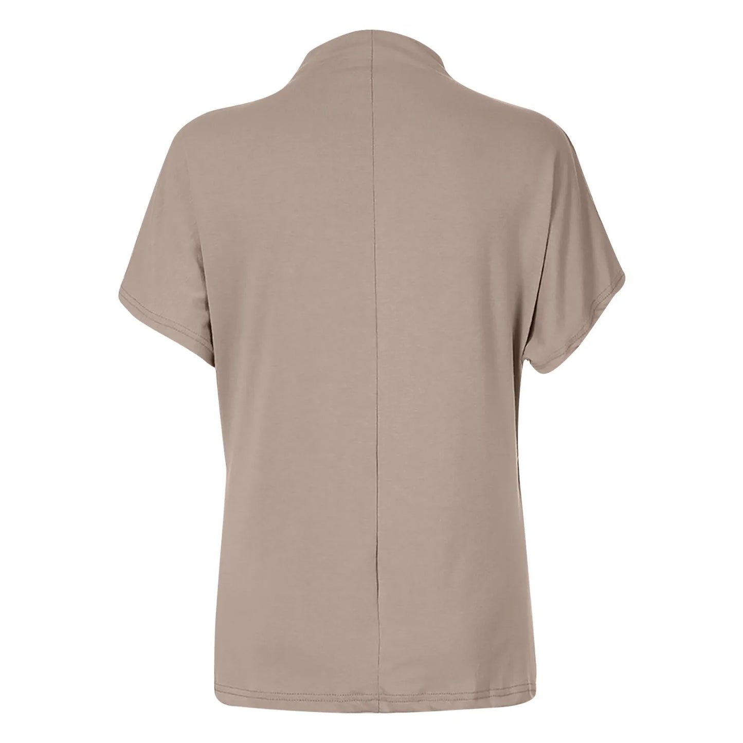 Soft Pleated Turtleneck Short Sleeve Top