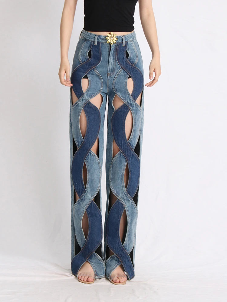 Flora Fusion High Waist Patch Jeans