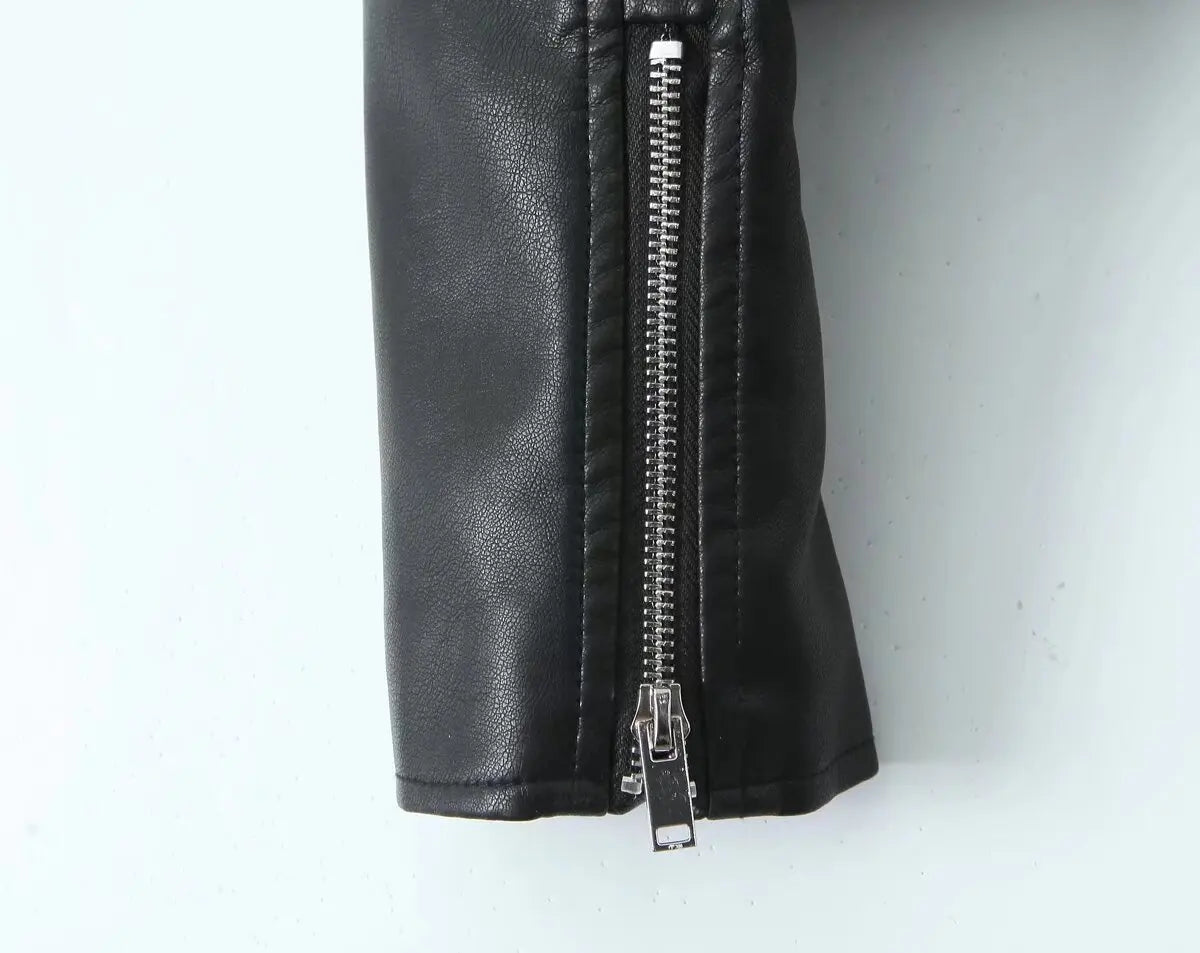 Chic Rider Short PU Leather Jacket Rich Allure