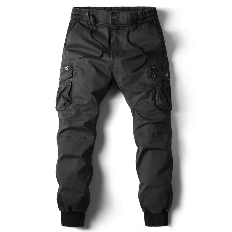 Men’s Elastic Waist Cotton Cargo Pants