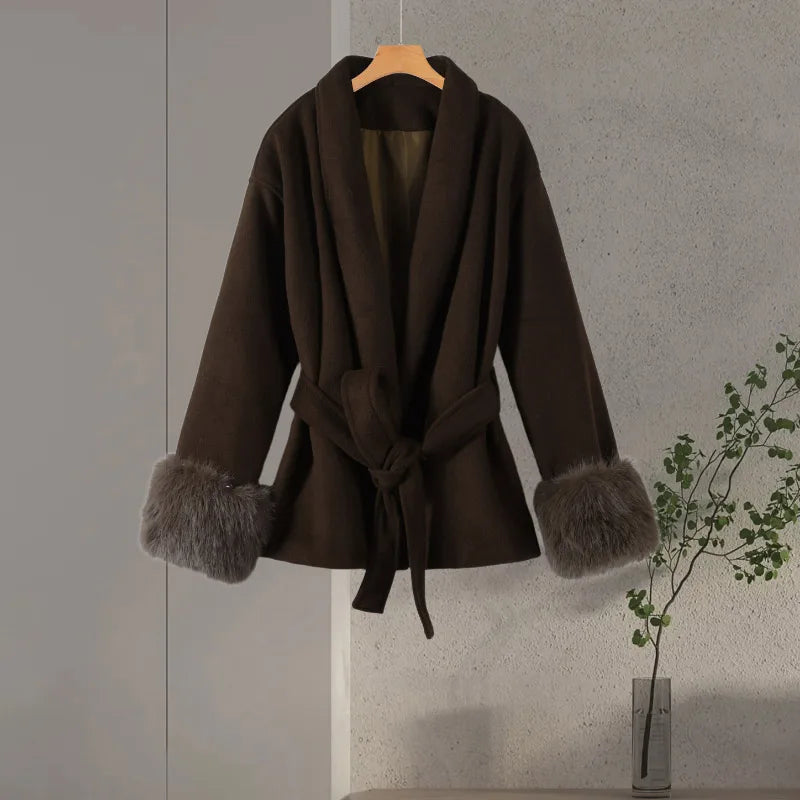 Luxury Woolen Fur Jacket