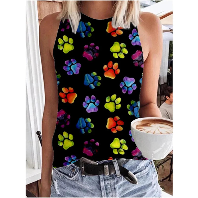 Leopard Paw Print Tank Top