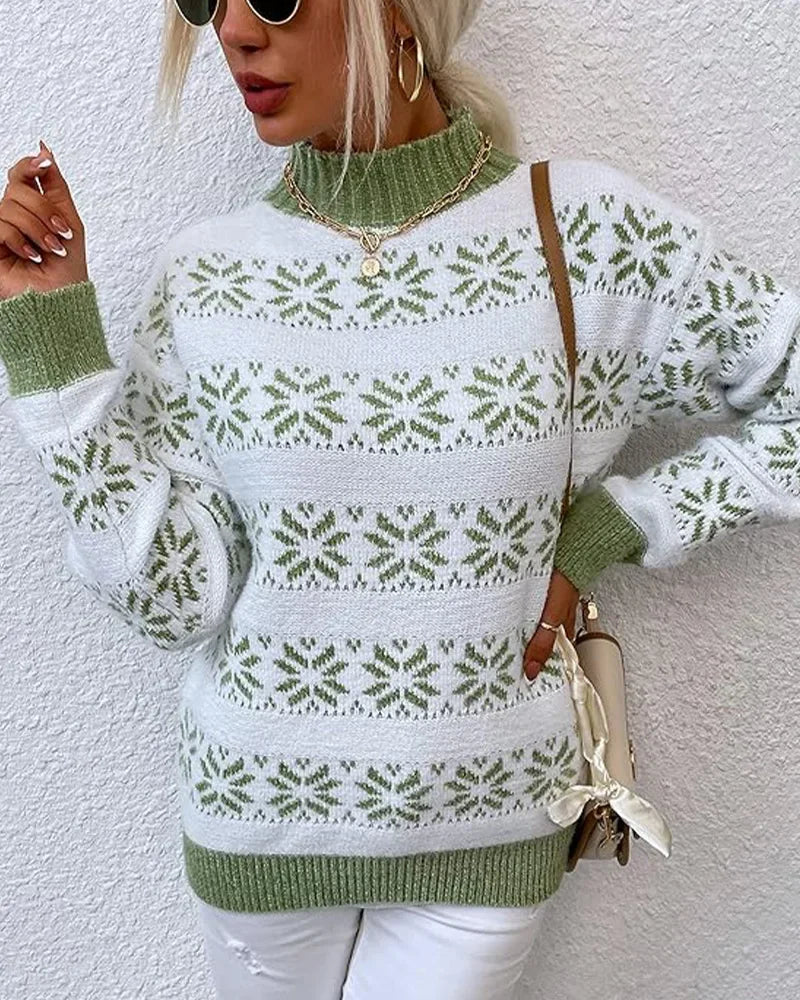 Cozy Half Turtleneck Snow Sweater