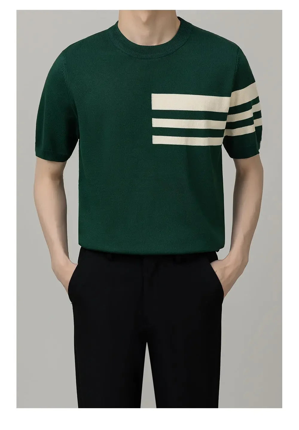 British Style Color-Block Knit Tee
