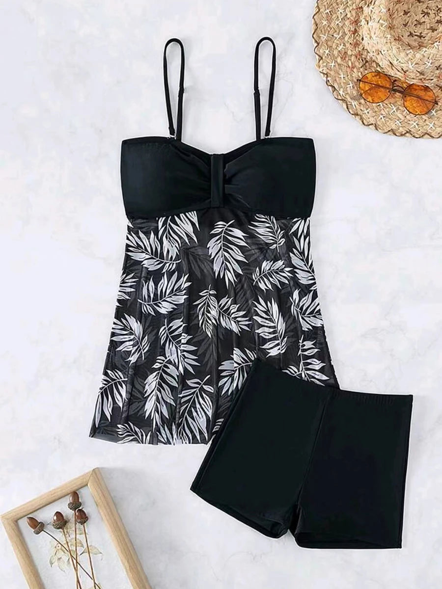 Wave Luxe Printed Tankini Swim Set