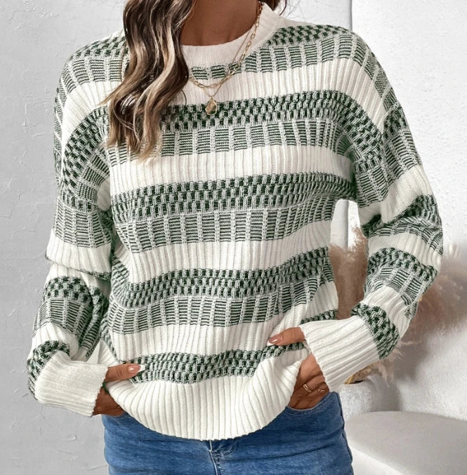 Timeless Charm Striped Loose Sweater Rich Allure