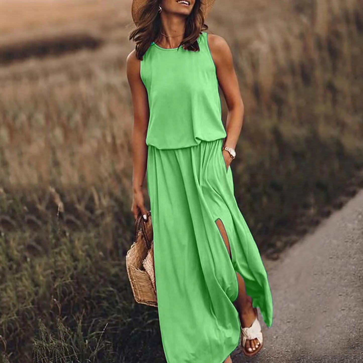 Sleeveless Suspender Office Sundress