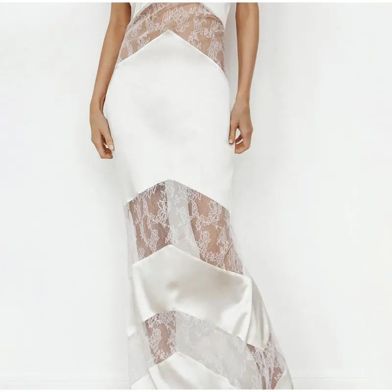 Sexy Lace Backless Maxi Dress