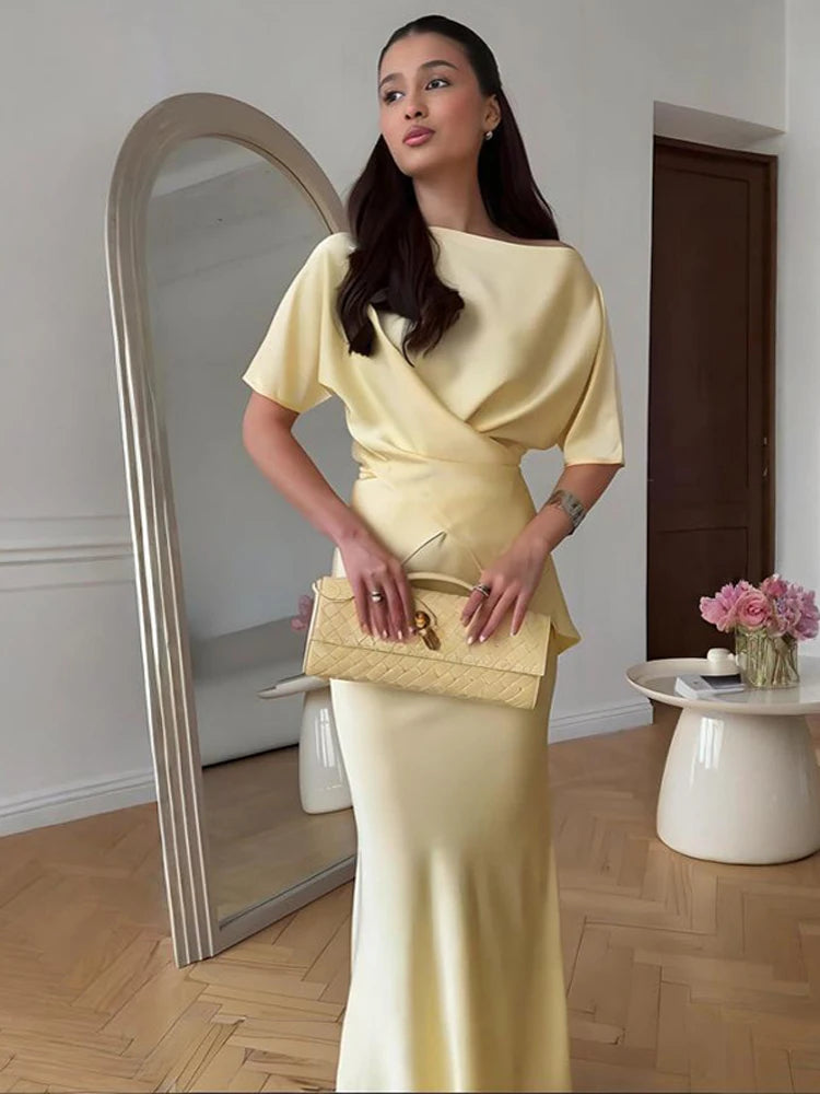 Luxe Charm Satin Bodycon Dress