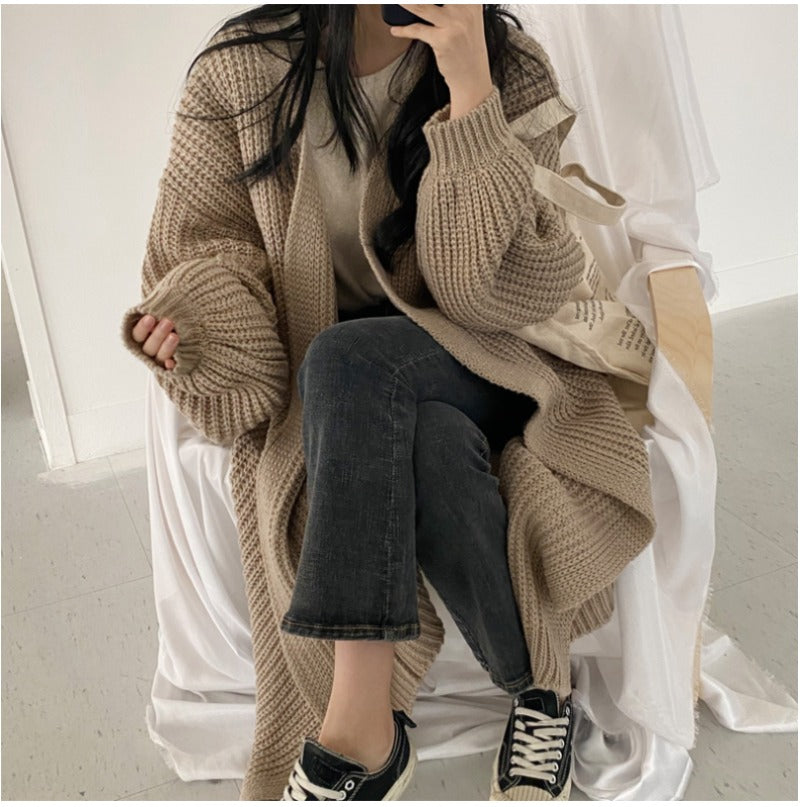 Vintage Cozy Long Knit Cardigan