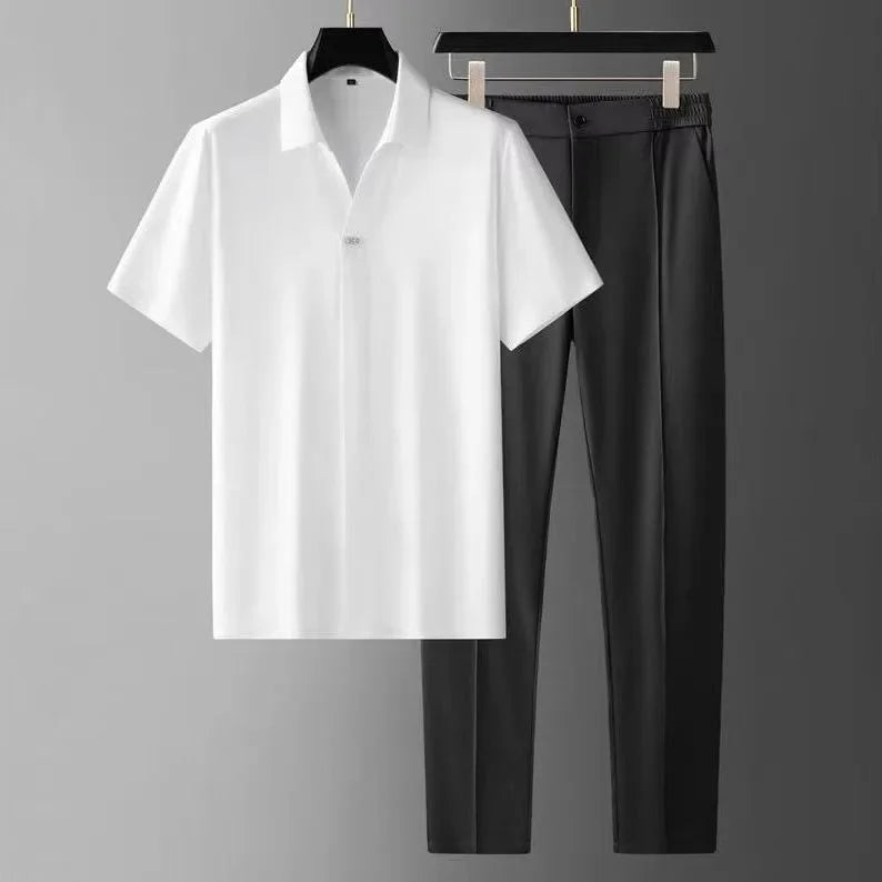 Ice Silk T-Shirt & Pants Set