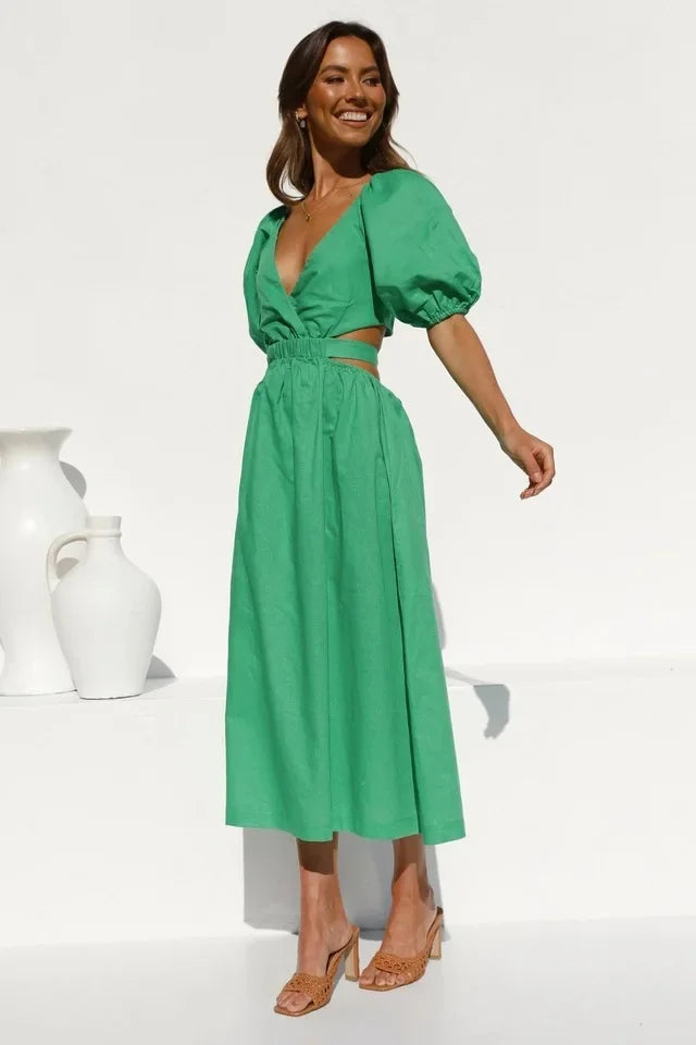 Sweet Bloom Puff Sleeve Dress