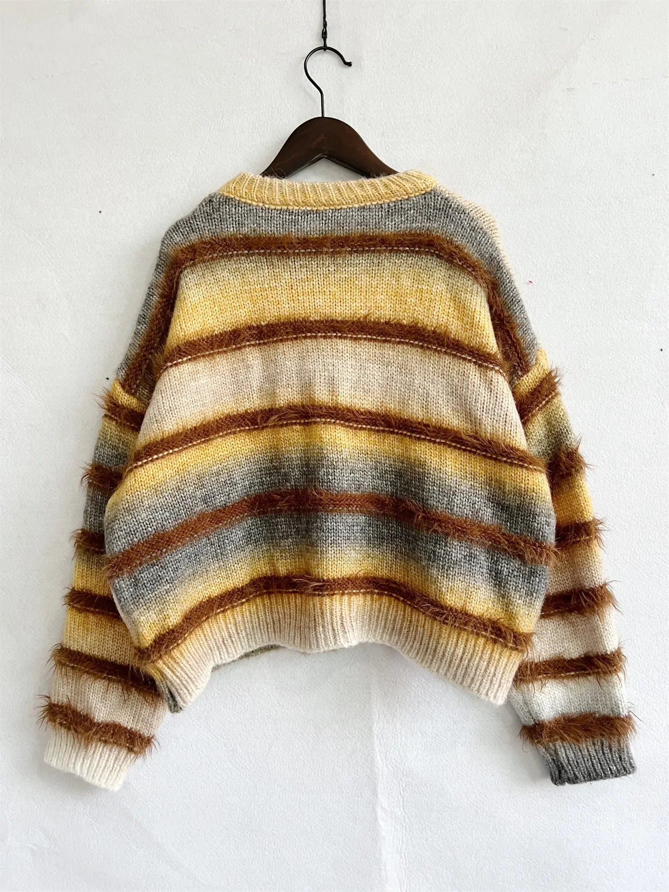Cozy Gradient Stripe Knit Sweater