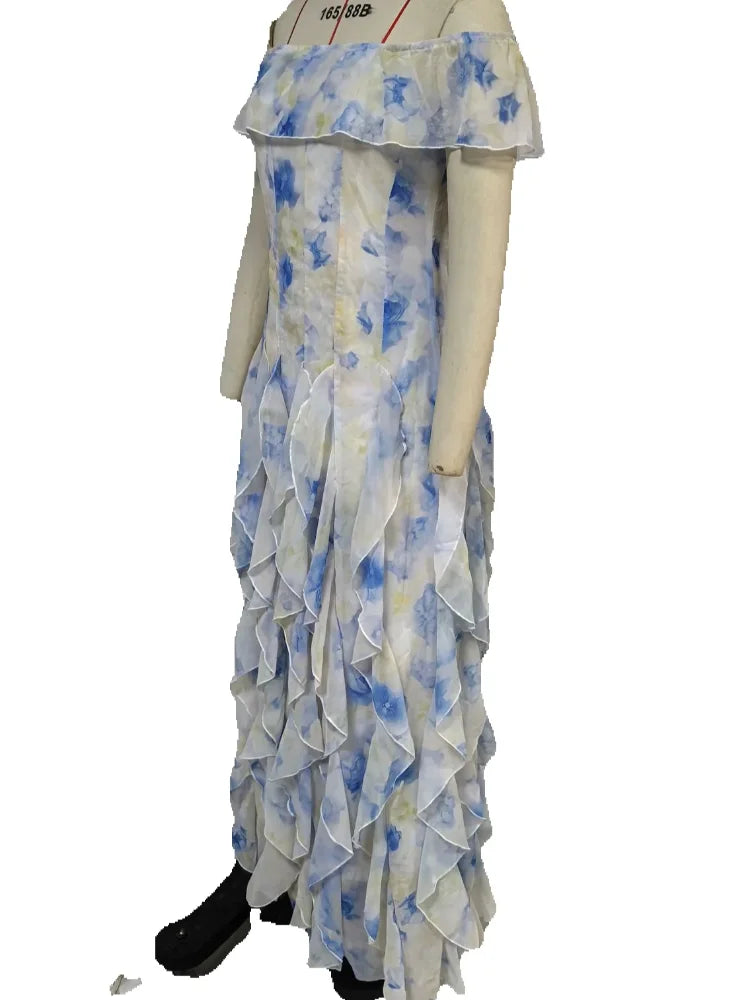 Parisian Breeze Off-Shoulder Maxi Dress