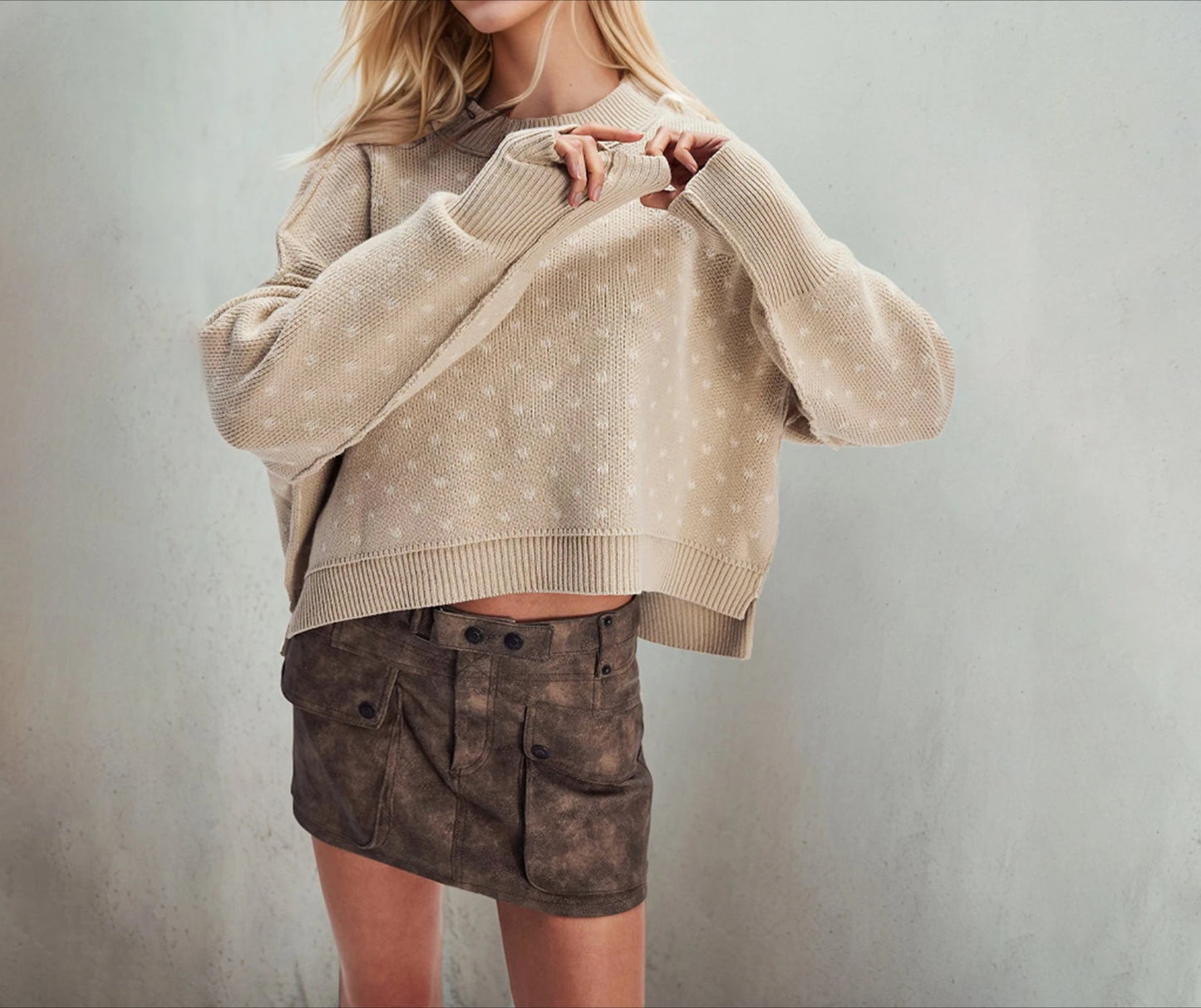 Love Knit Cropped Loose Pullover Sweater