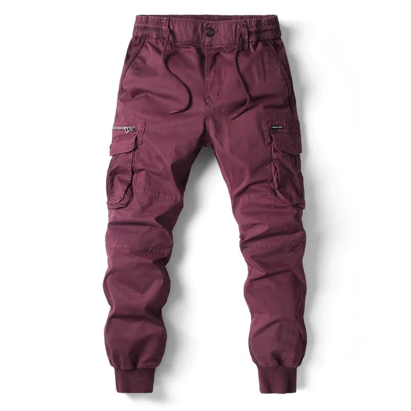 Men’s Elastic Waist Cotton Cargo Pants