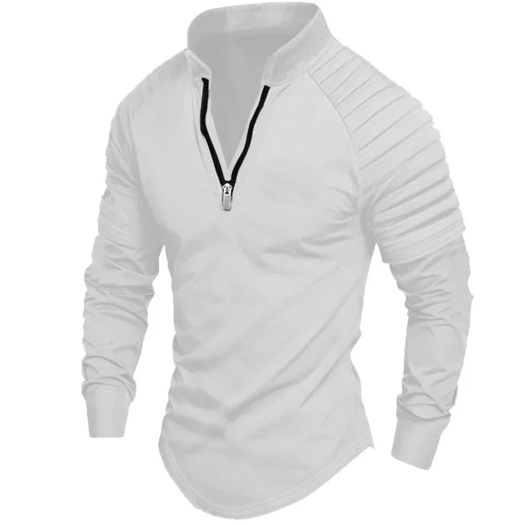 Half-Zip Stand Collar Polo Shirt Rich Allure