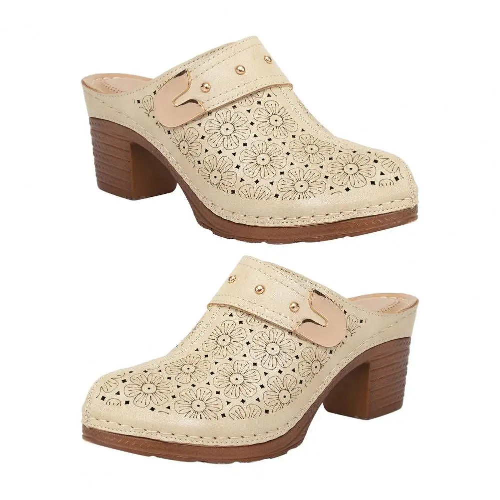 Retro Chic Women's Chunky Heel Sandals