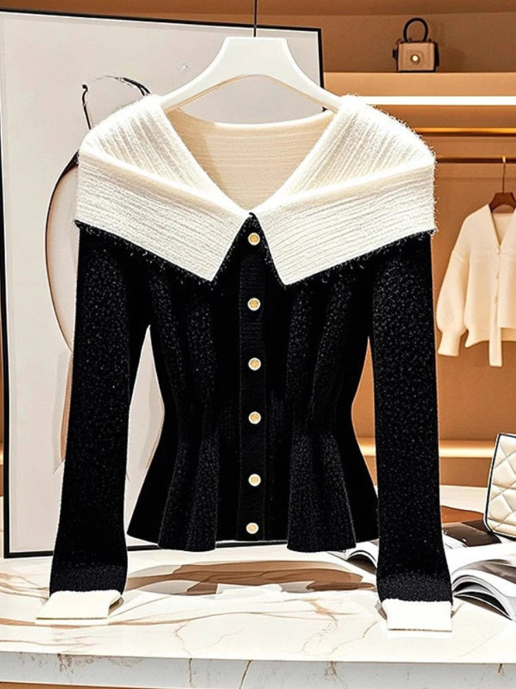 Vintage Chic Slim Knit Cardigan Rich Allure
