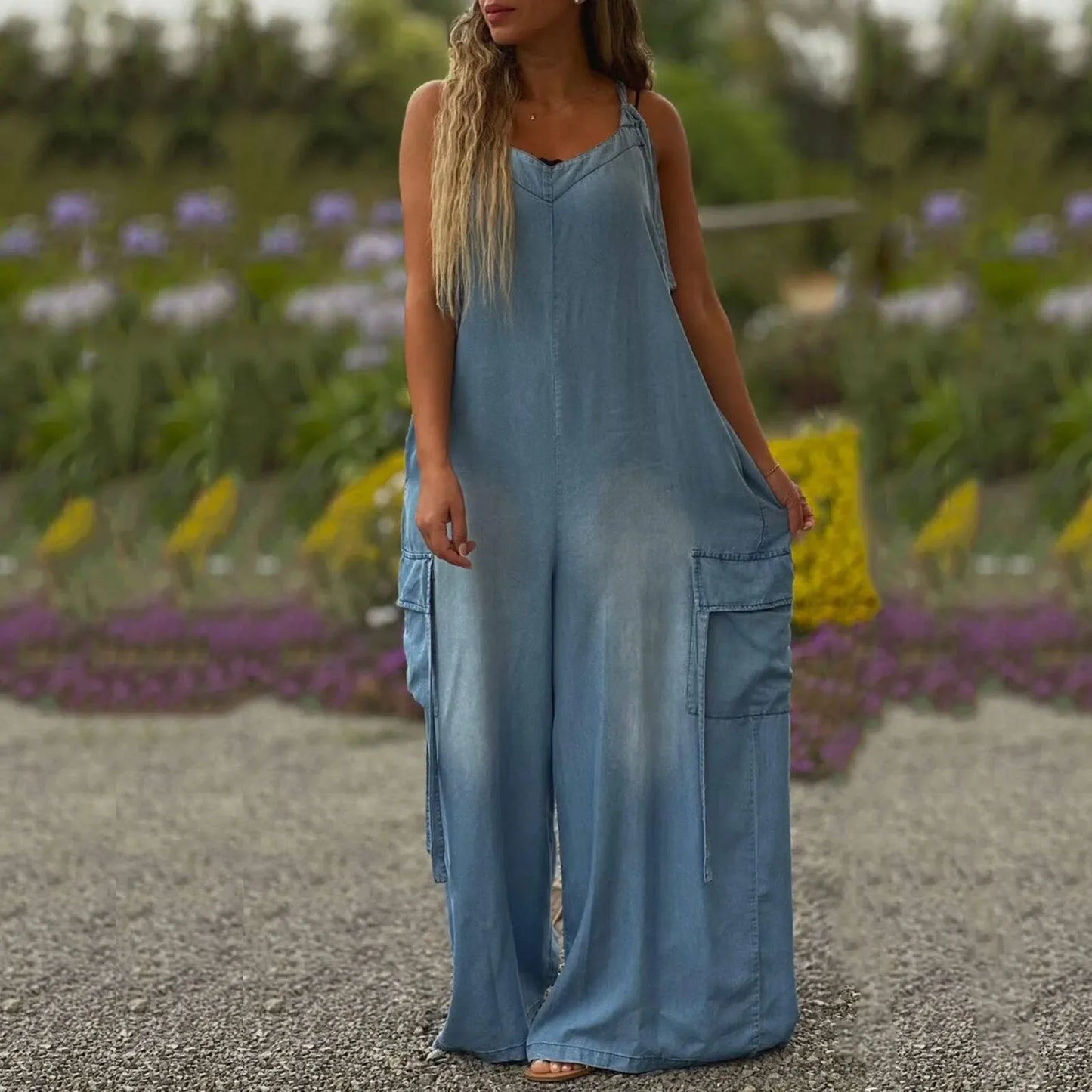 Effortless Charm V-Neck Jumpsuit