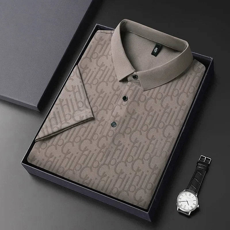 Printed Business Casual Polo Rich Allure
