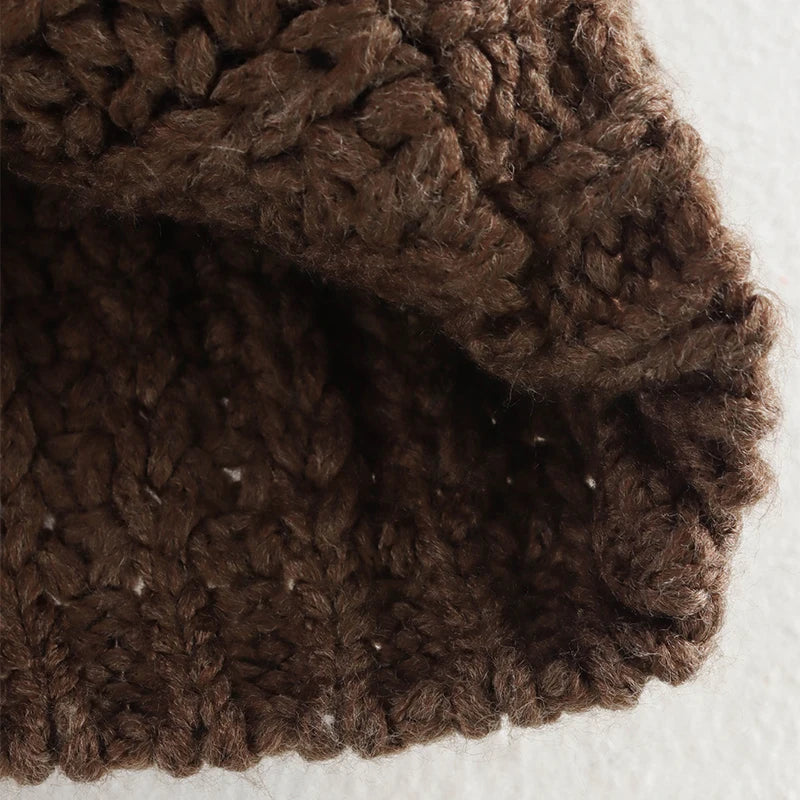 Cozy Chic Knitted Brown Vest