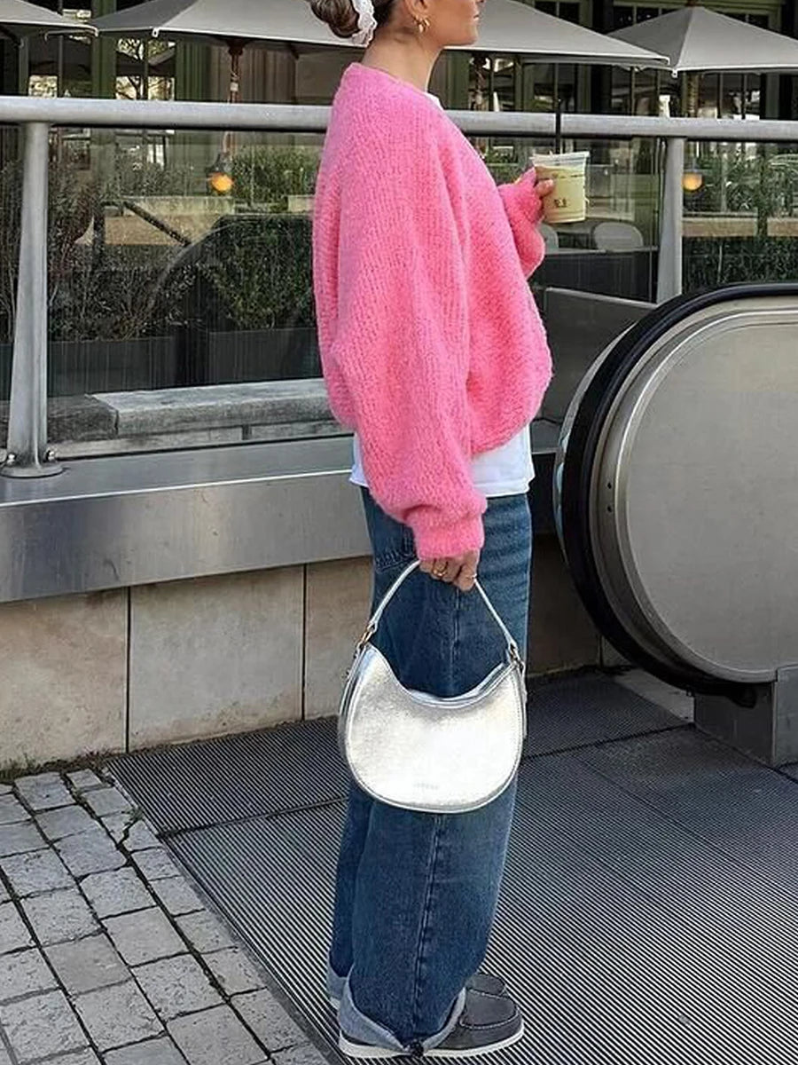 Cozy Vibe Fuzzy Button-Up Cardigan