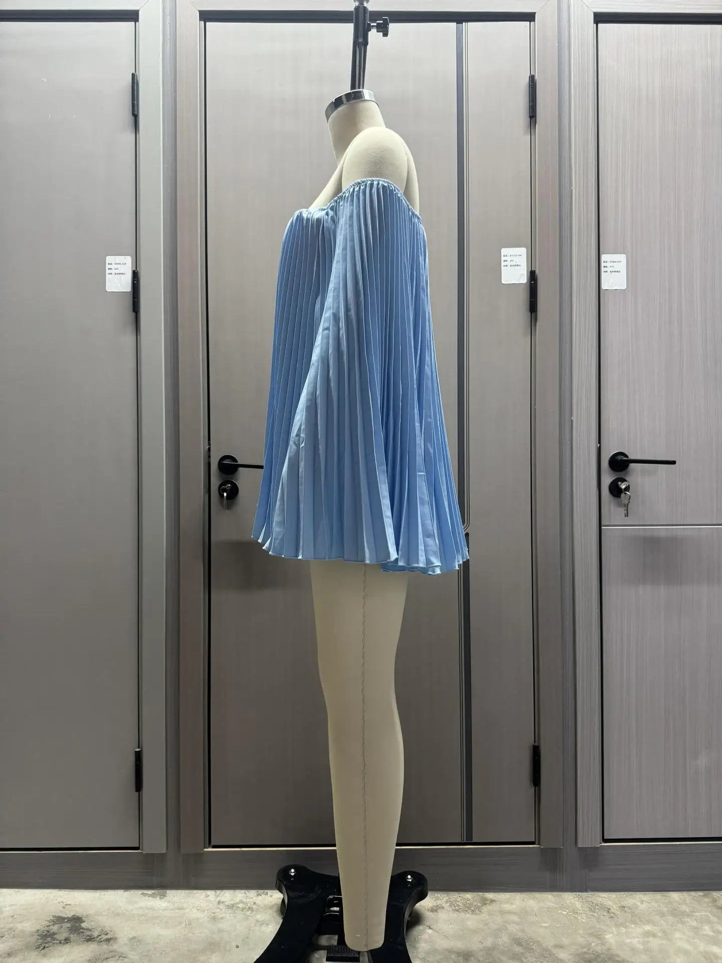 Glimmer Drape One Shoulder Shorts Set