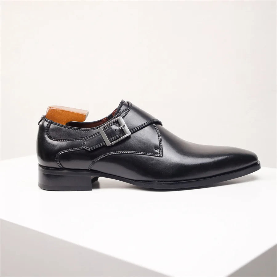 Classic Buckle Leather Dress Shoes