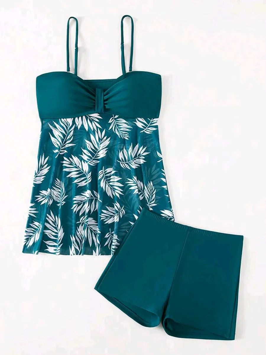 Wave Luxe Printed Tankini Swim Set