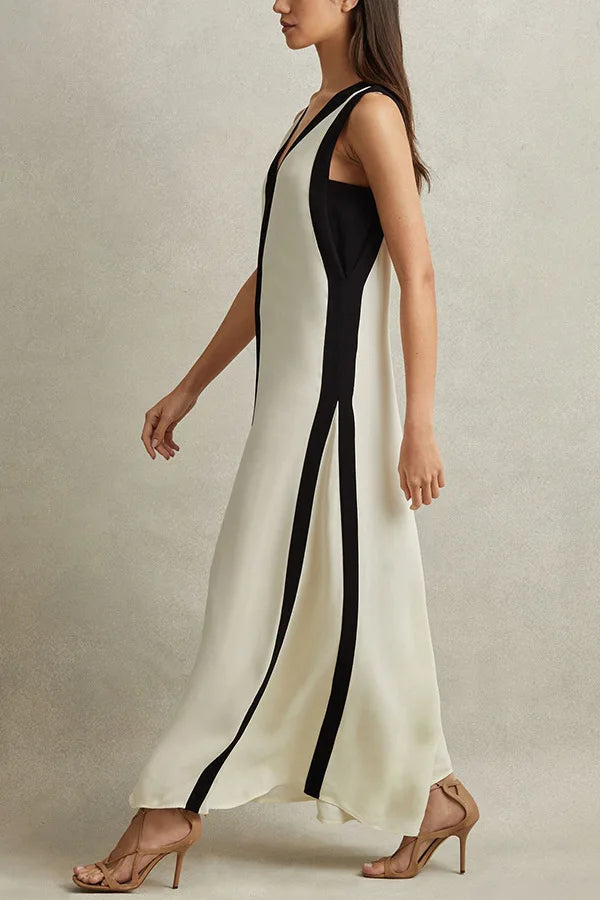 Bold Harmony V-Neck Maxi Dress