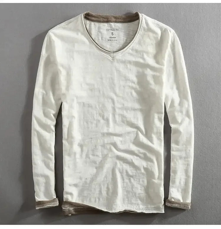 Raw Edge Vintage V Neck Tee