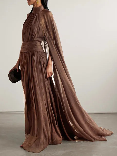 Midnight Metal Elegance Maxi Dress