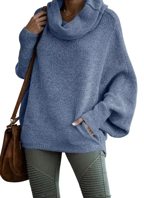 Cozy Drape Cowl Neck Sweater Rich Allure