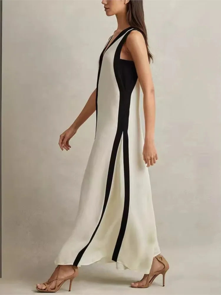 Bold Harmony V-Neck Maxi Dress