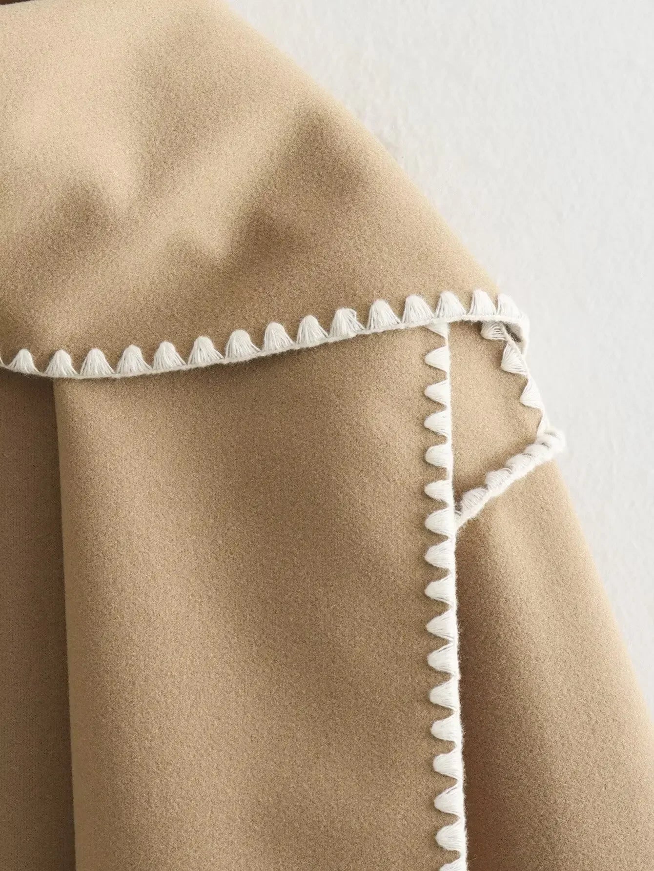 Cozy Weave Scarf Splice Wool Coat